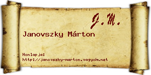 Janovszky Márton névjegykártya