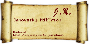 Janovszky Márton névjegykártya