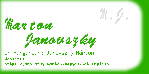 marton janovszky business card